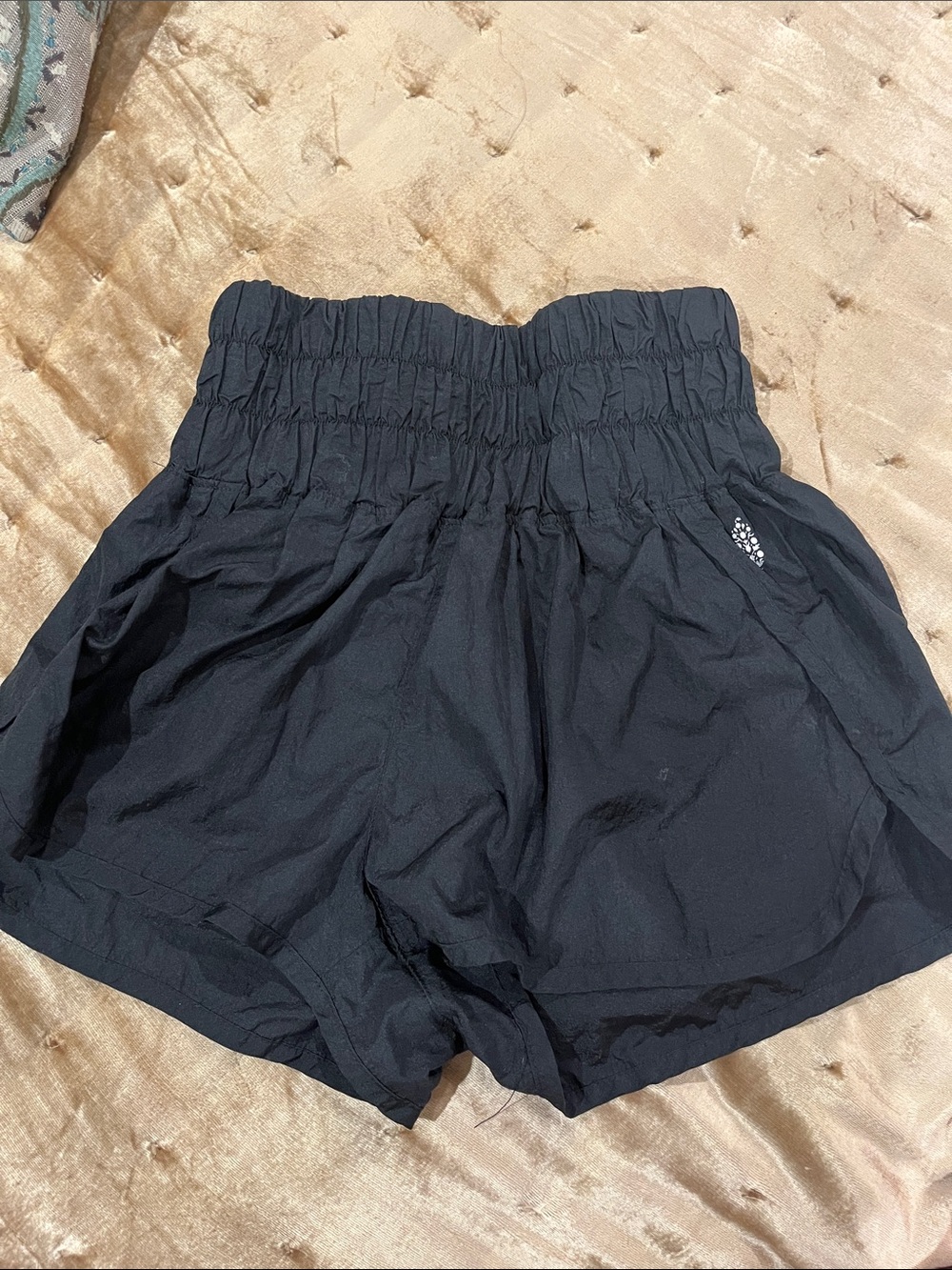 FP Movement by Free People Black Smocked Waist Athletic Shorts